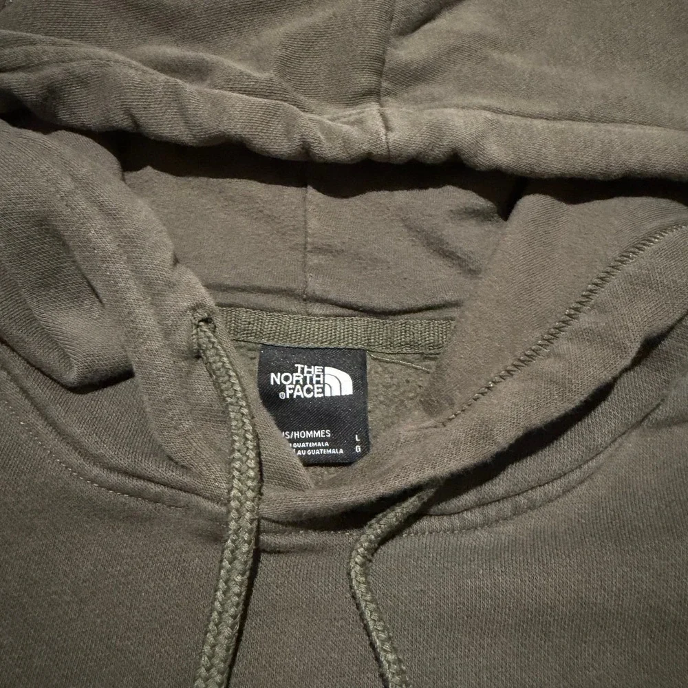 The North Face Mens Box Logo Hoodie Olive Green Never Stop Exploring Large